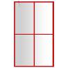 Modern Walk-in Shower Wall with Clear ESG Glass - Red 118x195 cm