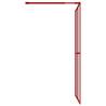 Modern Walk-in Shower Wall with Clear ESG Glass - Red 118x195 cm