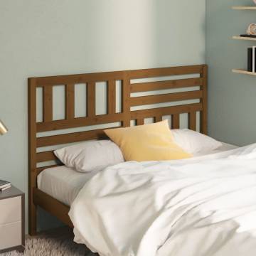 Stylish Honey Brown Bed Headboard - Solid Pine Wood Design