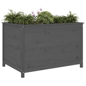 Garden Raised Bed Grey 119.5x82.5x78 cm | Solid Wood Pine