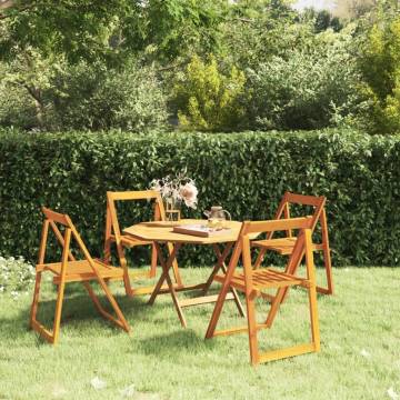 Folding Garden Chairs 4 pcs - Solid Wood Acacia - HipoMarket