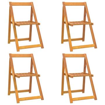 Folding Garden Chairs 4 pcs - Solid Wood Acacia - HipoMarket