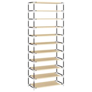 Cream Shoe Cabinet 60x30x166 cm - Practical 10-Tier Organiser