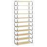 Cream Shoe Cabinet 60x30x166 cm - Practical 10-Tier Organiser