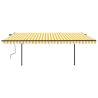 Manual Retractable Awning 5x3.5m Yellow & White - Hipomarket