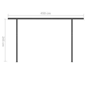 Manual Retractable Awning 5x3.5m Yellow & White - Hipomarket