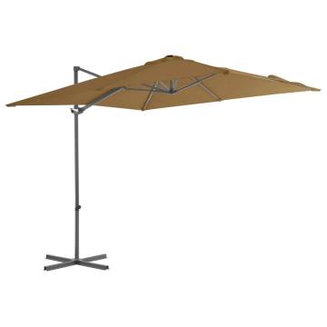 Cantilever Umbrella with Steel Pole - Taupe 250x250 cm