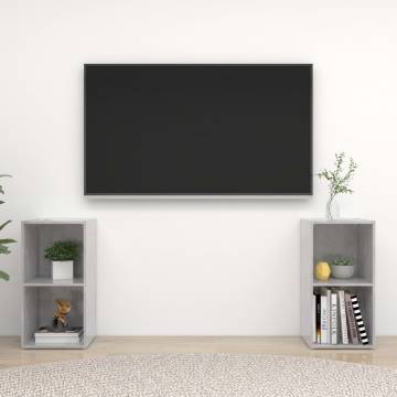 Modern Concrete Grey TV Cabinets - 2 pcs | Hipo Market