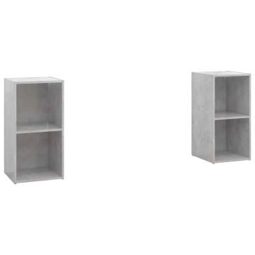 Modern Concrete Grey TV Cabinets - 2 pcs | Hipo Market