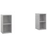 Modern Concrete Grey TV Cabinets - 2 pcs | Hipo Market