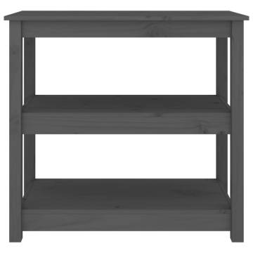 Grey Console Table - Solid Pine, 80x40x74 cm | Hipo Market