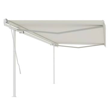 Manual Retractable Awning 5x3m Cream - Hipomarket