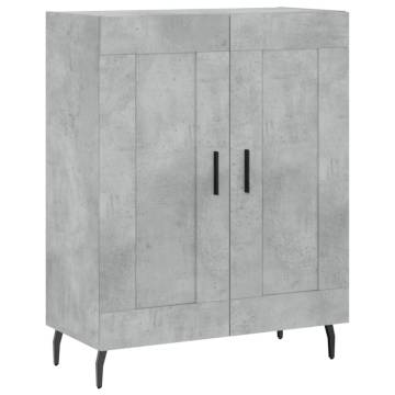 Stylish Highboard in Concrete Grey - 69.5x34x180 cm