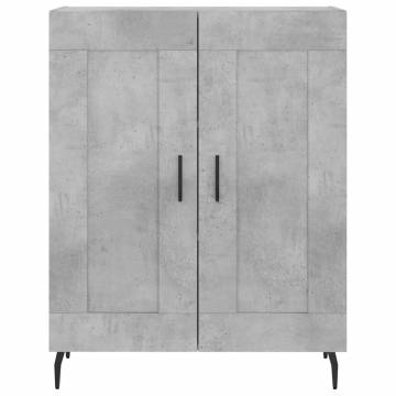 Stylish Highboard in Concrete Grey - 69.5x34x180 cm