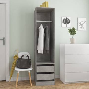 Wardrobe with Drawers Concrete Grey - Stylish Storage Solution