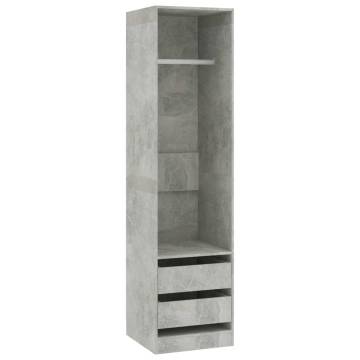 Wardrobe with Drawers Concrete Grey - Stylish Storage Solution