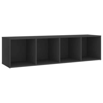 Stylish Grey TV Cabinet | 142.5x35x36.5 cm Engineered Wood