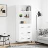 Highboard White 69.5x34x180 cm Engineered Wood Colour white Quantity in Package 1 Model 3 drawers 