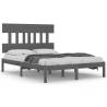 Grey Solid Wood Bed Frame 180x200 cm - Super King Size