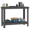 Work Bench Grey 110x50x80 cm - Solid Wood Pine | HipoMarket