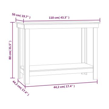 Work Bench Grey 110x50x80 cm - Solid Wood Pine | HipoMarket