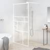 Walk-in Shower Wall 100x195 cm ESG Glass White Colour white Size 100 x 195 cm 