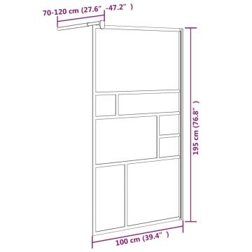 Modern Walk-in Shower Wall 100x195 cm ESG Glass - HipoMarket