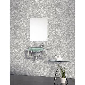 DUTCH WALLCOVERINGS Liquid Marble Wallpaper in Grey