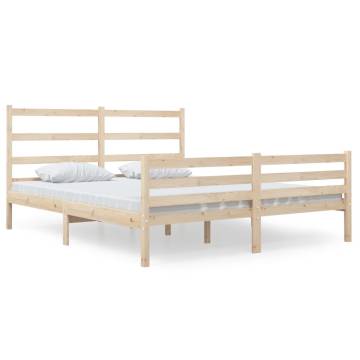 Solid Wood Pine Bed Frame - 150x200 cm King Size | Hipo Market