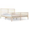 Solid Wood Pine Bed Frame - 150x200 cm King Size | Hipo Market