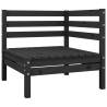 4 Piece Garden Lounge Set - Solid Pinewood Black | Hipomarket