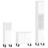 3 Piece High Gloss White Bathroom Cabinet Set | HipoMarket UK