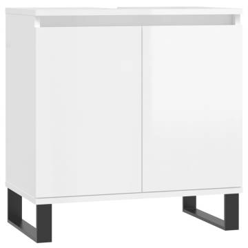 3 Piece High Gloss White Bathroom Cabinet Set | HipoMarket UK