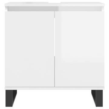 3 Piece High Gloss White Bathroom Cabinet Set | HipoMarket UK