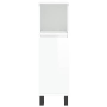 3 Piece High Gloss White Bathroom Cabinet Set | HipoMarket UK