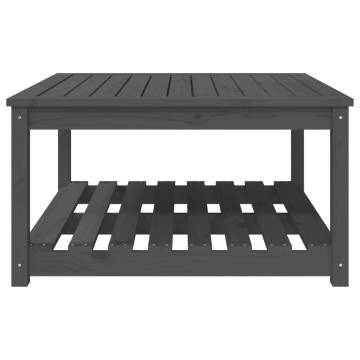 Elegant Grey Garden Table - Solid Pine Wood, 82.5x82.5cm