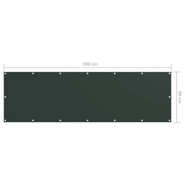 Buy Dark Green Balcony Screen 90x300 cm | Waterproof Privacy