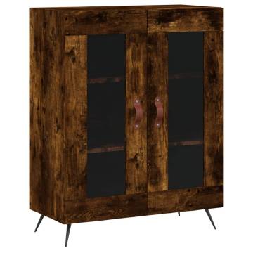 Stylish Highboard in Smoked Oak - 69.5x34x180 cm