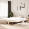 White Solid Wood Bed Frame 150x200 cm King Size - Hipomarket