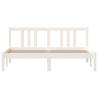 White Solid Wood Bed Frame 150x200 cm King Size - Hipomarket