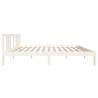 White Solid Wood Bed Frame 150x200 cm King Size - Hipomarket