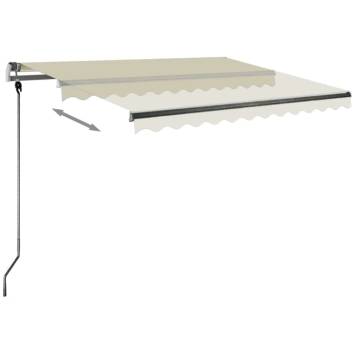 Manual Retractable Awning with LED - 350x250cm Cream