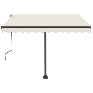 Manual Retractable Awning with LED - 350x250cm Cream