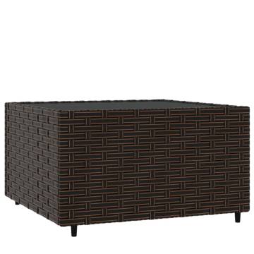 Square Garden Coffee Table Brown - 50x50x30 cm Poly Rattan