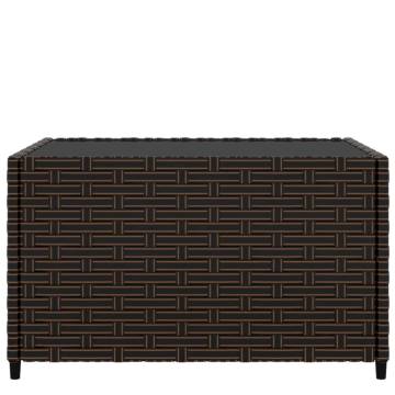 Square Garden Coffee Table Brown - 50x50x30 cm Poly Rattan