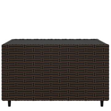 Square Garden Coffee Table Brown - 50x50x30 cm Poly Rattan