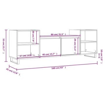 Stylish White TV Cabinet - 160x35x55 cm | Hipomarket