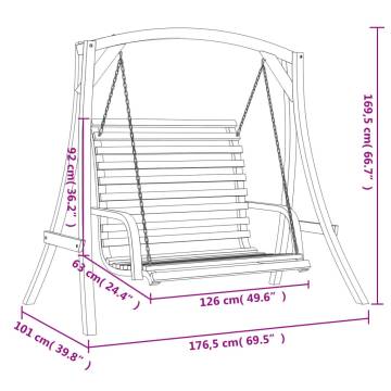 Solid Wood Swing Bench with Teak Finish | Hipo Market