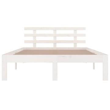 White Solid Wood Bed Frame 200x200 cm | Modern Bedroom Design