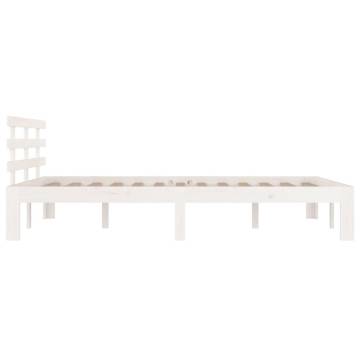 White Solid Wood Bed Frame 200x200 cm | Modern Bedroom Design